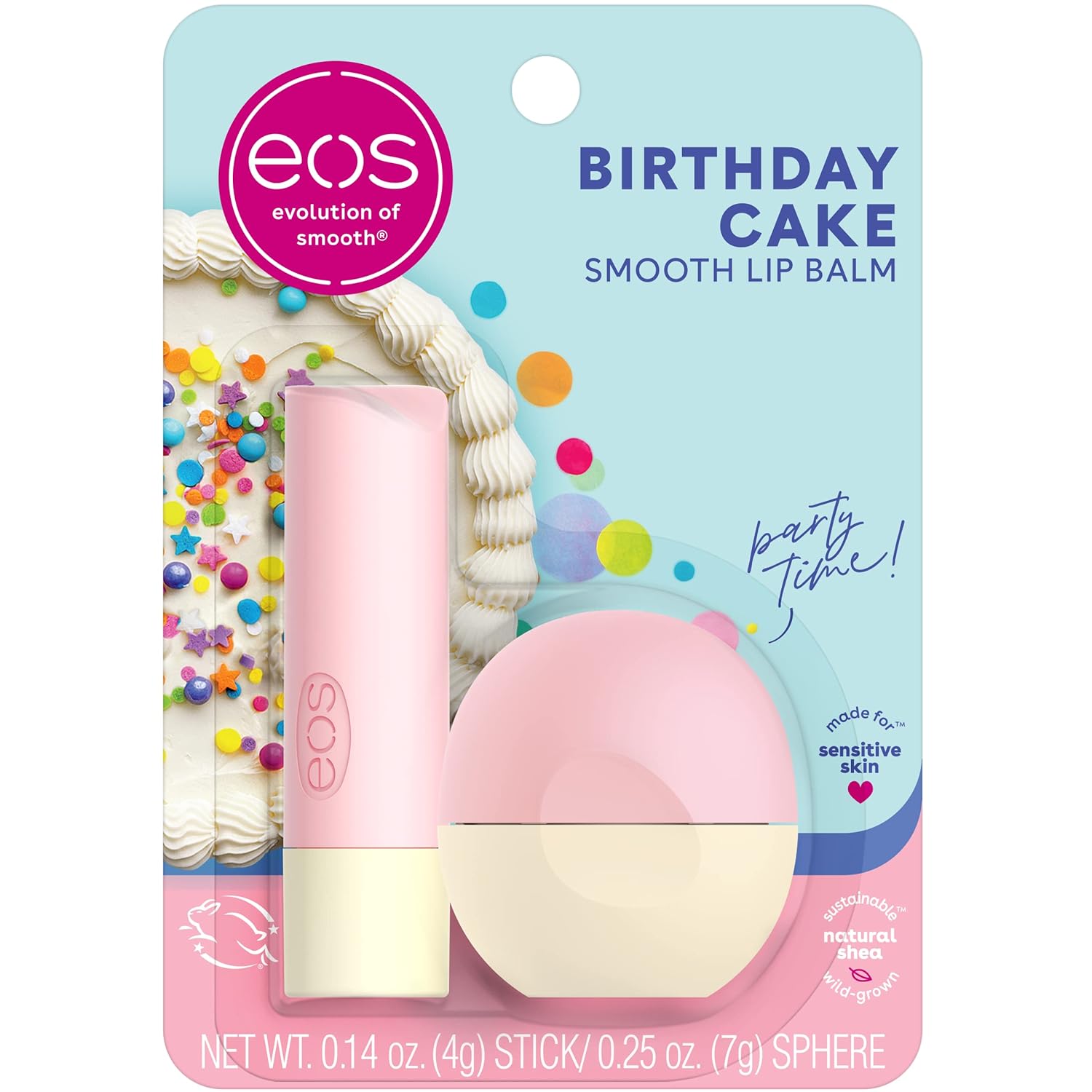 eos | Lip Balm Stick+Sphere | Birthday Cake 2-pack