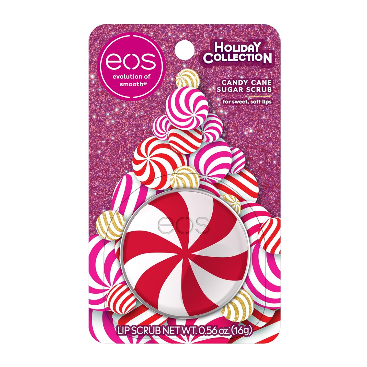 eos | Limited-Edition Lip Scrub Exfoliator | Candy Cane Sugar Scrub